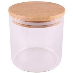 550Ml Kitchen Food Candy Nuts Transparent Sealed Glass Storage Bottle Terrarium Can Jar With Bamboo Lid 9.910Cm