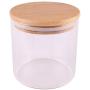 550Ml Kitchen Food Candy Nuts Transparent Sealed Glass Storage Bottle Terrarium Can Jar With Bamboo Lid 9.910Cm