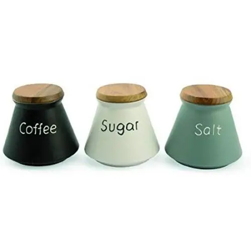Villa dEste Home Tivoli Set of Jars, Stoneware, Multicoloured, One Size Villa dEste Home Tivoli Set of Jars, Stoneware, Multicoloured, One Size