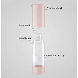 2PCS 30ml/1oz Plastic Clear Airless Vacuum Pump Press Bottle Empty Refillable Lotion Dispenser with Pink Lid Portable Travel Sample Packing Container Jar for Lotion Essence Emulsion Serum