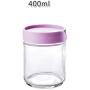 1Pcs Kitchen Glass Sealed Jars With Lid Cereals Snacks Storage Tank Milk Powder Candy Cookie Container Storage Bottle,400Ml-Purple