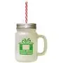 Green Days Until Christmas Frosted Glass Mason Jar With Straw Green Days Until Christmas Frosted Glass Mason Jar With Straw