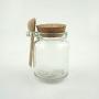 HugeDE 100ml Glass Bottles with Cork and Spoon Soy Sauce Jars Pot Powder Storage Containers