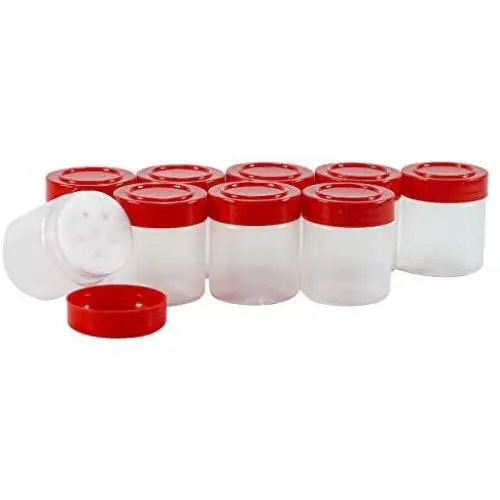 9er Pack Mini Kunststoff Spice Gläser Behälter mit Sieb und Deckel – Pinnacle Mercantile
