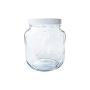 (2 Pack) 1/2 Gallon Clear Glass Jar with White Plastic Cap