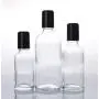 3er Satz 20 ml Klare Glas-Leerrohre mit Edelstahl-Rollenball und schwarzem Deckel für Essenzen, Parfüm, Augenpflege-Flüssigkeit, Kosmetikbehälter, Dosierspender, Probenflaschen.