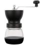 ZHCSS Manual Coffee Grinder with Storage Jar Soft Brush Conical Ceramic Burr Quiet with 2 Glass Sealed Pots Portable Coffee Mill Tool, Manual Grinding Machine