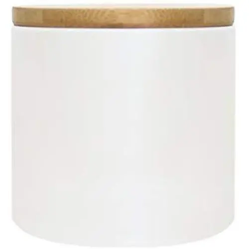 Pot en céramique avec couvercle en bambou (étanche) (Blanc brillant, 10x10cm) Pot en céramique avec couvercle en bambou (étanche) (Blanc brillant, 10x10cm)
