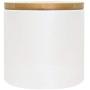 Ceramic canister storage jar tea jar container with bamboo lid (airtight) (Glossy White, 10x10cm)