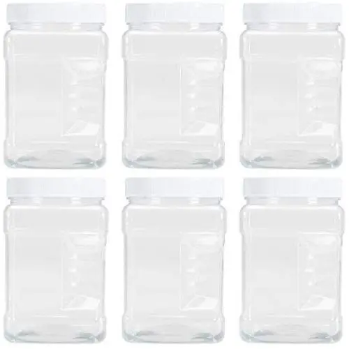 Bouteilles en plastique carrées Lawei 6 paquets avec couvercles – 30 oz (4 x 10 oz) contenants rectangulaires transparents avec poignées ergonomiques. Bouteilles en plastique carrées Lawei 6 paquets avec couvercles – 30 oz (4 x 10 oz) contenants rectangulaires transparents avec poignées ergonomiques.