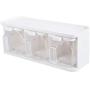 Seasoning Box Clear Transparent Plastic Seasoning Box With Spoon Condiment Spice Jar Rack Sets Cooking Herb Pepper Cumin Powder Storage Tools