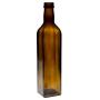 Viva Haushaltswaren # 36945 # 2X Oil Bottle 500 ml Glass Bottle with Screw Cap Write-On Labels Included ? 5.8 x 5.8 x 26 cm, Brown