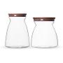 Kitchen Organizer Grain Storage Tank Food Sealed Can Transparent Glass Coffee Beans Storage Jar Tea Can With Bamboo Lid,1100ML
