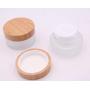 30g 30ml Environmental Bamboo Lid Frosted Glass Bottle Cream Jars Empty Cosmetic Comtainer 1pcs