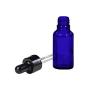 6PCS 15ML 0.5OZ Blue Empty Glass Dropper Bottle with Pipette and Black Cap Essential Oil Storage Holder Small Sample Jar Refillable Portable Durable Cosmetic Container for Travel Daily Life Use