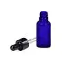 6 STÜCKE 15ML 0.5OZ Blaue Leere Glas Tropfschläuche mit Pipette und Schwarzdeckel – Essenzöl Behälter Kleine Probenbehälter Wiederbefüllbar Tragbar Haltbar für Reise und Alltag