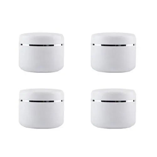 250ML 8 Oz Empty Cosmetic Jars with Dome Lids and Built-in Inner Liner Refillable Portable Scrubs Oils Container Storage Holder Case for Nail Accessories Salves Cream Lotion (Pack of 4, Silver)