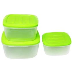 Yudesun Reusable Food Storage Boxes - 3PCS Square Storage Jars Eco Friendly Plastic Tubs Microwave Freezer Box Ideal for Lunches and Meal Prep