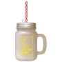 Yellow True Love Stories Never Have Endings Frosted Glass Mason Jar With Straw