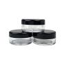3g 3 ml Becher mit schwarzer Schraubverschluß - BPA-freie Kosmetik-Probenbehälter - Runder Behälter für Make-up, Augen-Make-up, Nagellack, Pulver, Schmuck (50 Stück)