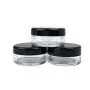 3 Gram 3 ML Jar BPA Free Cosmetic Sample Empty Plastic Container Round Pot with Black Screw Cap Lid Small Tiny 3g Bottle for Make Up Eye Shadow Nails Powder Paint Jewelry (50PCS)