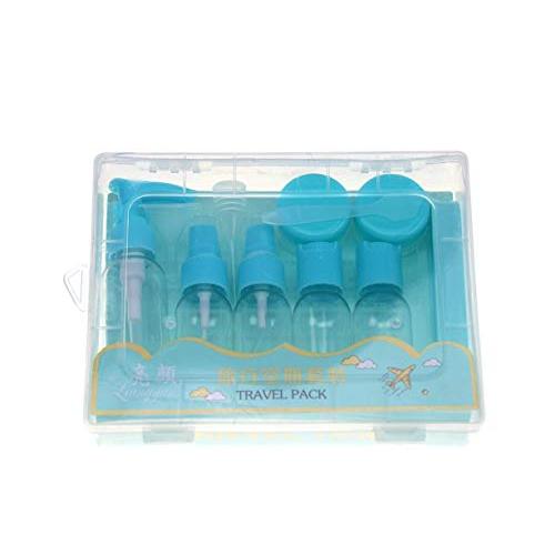 DelieKee Toiletries Bottle Set-TSA/Airline Approved Travel Size Bottles,7 Containers/Jars-1 Folding Comb 3 Tools (Pipette, Funnel and Mini Spatula) Blue