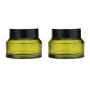2PCS Green Upscale Empty Refill Portable Inclined Shoulder Cosmetic Cream Lotion Glass Bottle Jars with PP Liner Makeup Travel Packing Storage Holder Container for Lip Balm Eye Cream Body Packing