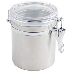 Metaltex 185310 Storage Jar with Acrylic Lid, 67 oz, Silver/Transparent