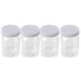 Hemoton 12pcs Clear Plastic Jars Spice Storage Container Airtight Leakproof Plastic Storage Containers with Ribbed Liner Screw On Lids(360ml)