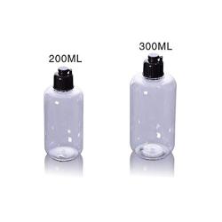 3Pcs 300ml/10oz Clear Plastic Travel Bottle with Flip Cap Empty Refillable Cosmetic Sample Container Jar Vial Pot for Emollient Water Toner Lotion Shampoo Shower Gel Hand Wash Toiletries