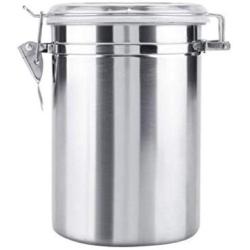 BESTONZON 1062ML Stainless Steel Sealed Cans Coffee Beans Storage Tank Snacks Container Home Kitchen Tool (10x17cm)
