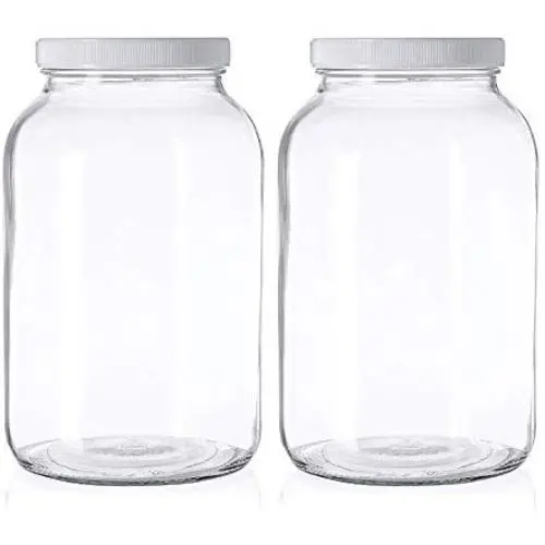 Paquet de 2 – Bocal en verre de 1 Gallon avec Bouchon Plastique à Joint Élastique – Bocal Mason Sûr pour la Fermentation du Kombucha, du Kefir, du Pickling, du Stockage et de la Conserve – Par Kitchentoolz Paquet de 2 – Bocal en verre de 1 Gallon avec Bouchon Plastique à Joint Élastique – Bocal Mason Sûr pour la Fermentation du Kombucha, du Kefir, du Pickling, du Stockage et de la Conserve – Par Kitchentoolz