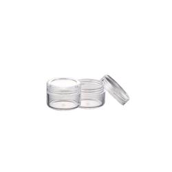 TOPWEL 1 1/4'' Inch X Height: 3/4 Inch 100 Pcs New Empty Clear Plastic Cosmetic Containers 5 Gram Size Pot Jars Eyshadow Container Lot