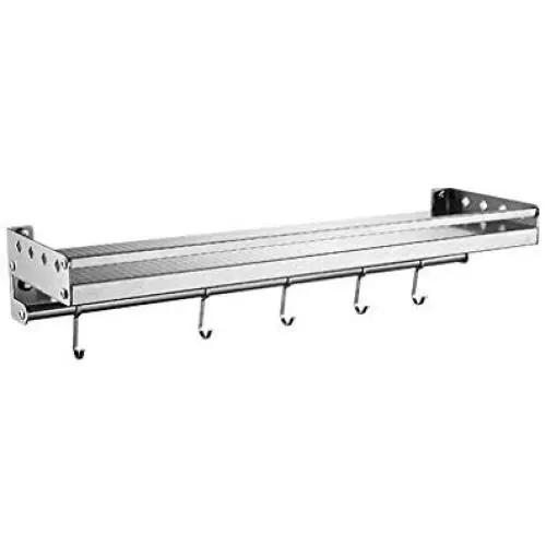 Gewürzregal Wandhalterung, Edelstahl Einzel Mikrowellenofen Regal Organizer, Multifunktionale Lagerung für Kräuterdose Behälter Für Küche Badezimmer Wohnzimmer Schrank Lagerung (Größe: 60x26,5x13cm)