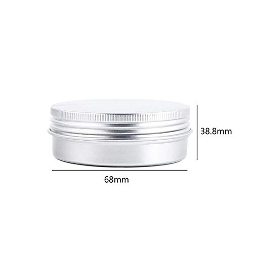 12Pcs 60ml/2oz Empty Silver Aluminum Tin Cans Round Metal Cosmetic Sample Jars Storage Containers with Twist Screw Top Lid Travel Tins for Tea Spices Eye Shadow Lip Balms Cream Candle Crafts Jewelry