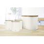 Swan SWKA17513WHTN Nordic Scandi Set of 3 Storage, Tea, Coffee, Sugar Canisters, Cotton White, Steel