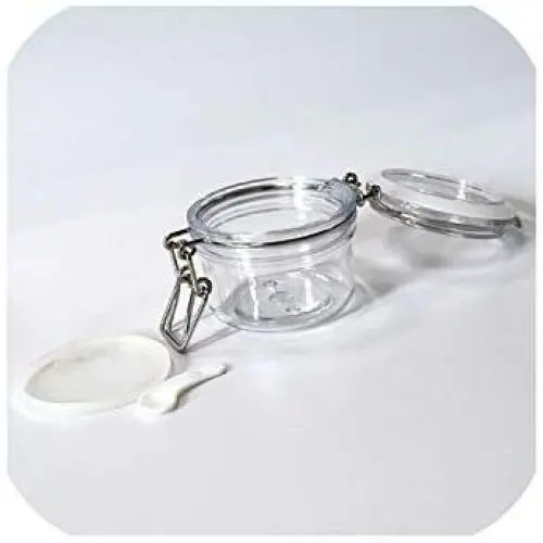 Bocal Rond en Plastique de 120 ml avec Bouchon Clip Etanche - Récipient de Rangement Alimentaire, Ustensiles de Cuisine, Conservation, Cosmétiques, Crèmes Bocal Rond en Plastique de 120 ml avec Bouchon Clip Etanche - Récipient de Rangement Alimentaire, Ustensiles de Cuisine, Conservation, Cosmétiques, Crèmes