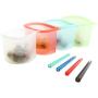 Silicone Food Bag, Food Grade Reusable Silicone Food Storage bag for Versatile Preservation Bag Container for Fruits Vegetables Meat (4 pack)