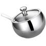 UPKOCH Sugar Bowl with Spoon Lid Stainless Steel Salt Box Spice Racks Storage Case Home Kitchen