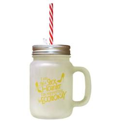 Yellow I Am Not A Shoe Hoarder IM Supporting The Economy Frosted Glass Mason Jar With Straw