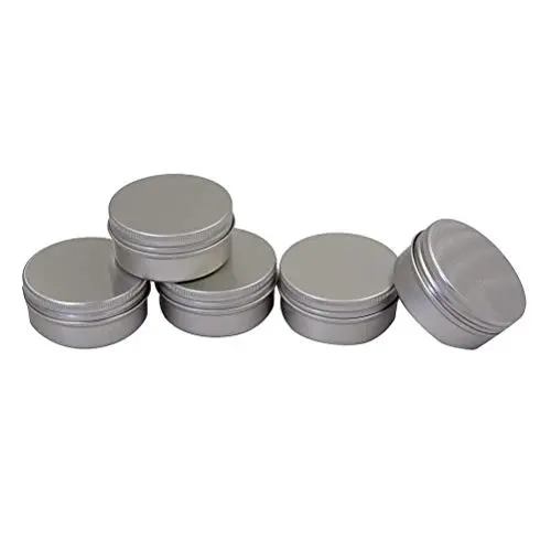 JUNKE Lippenbalsam Tiegel Aluminium Leere Schraubdeckel Behälter für Kosmetik & Basteln, Pack von 24, 50ml