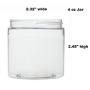 Clear 4 oz Plastic Jars with Black Lids (6 pk) with Mini Jar - PET Round Refillable Containers