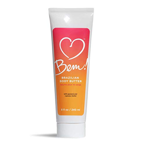 Bem! Brazilian Body Butter Natural Moisturizing Cream for Dry Skin with Coconut and Shea Butter 8 oz