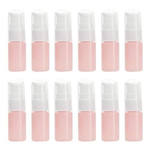 12PCS 10ML/0.34oz Refill Empty Plastic Cosmetic Lotion Pump Bottle Jars Pots with Press Pump Top Portable Makeup Sample Packing Container Dispenser for Face Eye Cream Shampoo Gel Emulsion Liquid