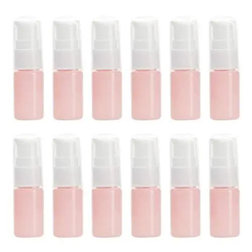 12PCS 10ML/0.34oz Refill Empty Plastic Cosmetic Lotion Pump Bottle Jars Pots with Press Pump Top Portable Makeup Sample Packing Container Dispenser for Face Eye Cream Shampoo Gel Emulsion Liquid