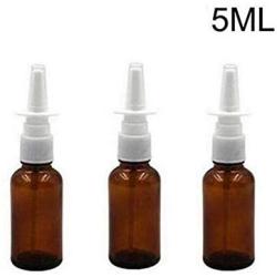 VASANA 3PCS 5ml Empty Refill Portable Amber Glass Nasal Spray Bottle Travel Sample Packing Aromatherapy Perfume Jar Por Container for Nasal Spray Medical Saline Water Applications