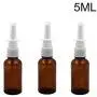 Bouteilles de pulvérisation nasales en verre ambrées 3 pièces 5ml Remplissage portable pour échantillons de voyage, aromathérapie, parfum, pot de conteneur pour eau salinique médicale.