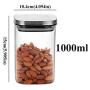 Square Glass Jars With Stainless Steel Lid For Spices Bulk Products Tea Coffee Container Set Sealed Cans Storage Box Canister,1000Mlb170