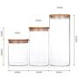 XHHOME Glass Sealed Storage Jar Wide Mouth Tea Coffee Nuts Foods Storage Canisters with Bamboo Lid Kitchen Accessories (450ML)