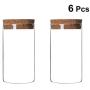 UPKOCH 6PCS 300ML Transparent Glass Storage Jar Tank Sealed Can Food Flower Tea Dried Fruit Grains Storage Container with Cork